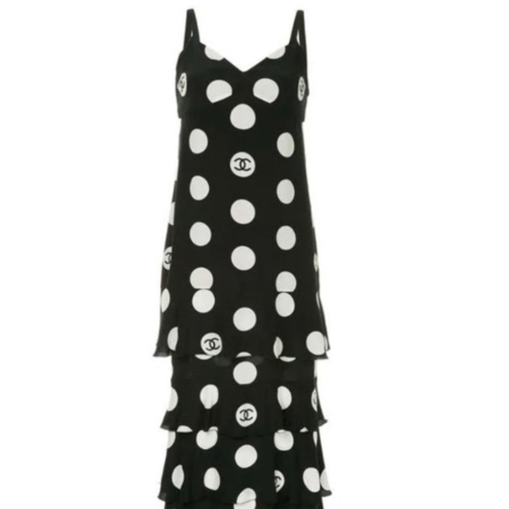 Vintage CHANEL Polka Dot Dress